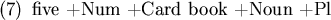\begin{figure}\enumsentence{ five +Num +Card book +Noun +Pl}
\end{figure}